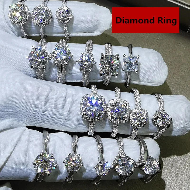 Fedi nuziali 40 Style Lovers Lab Diamond Cz Promise Ring 925 Sterling Silver Band di fidanzamento per donna uomo Party Jewelry Gift 230517