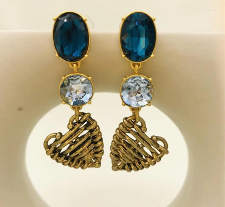Halskette Ohrringe Set CSxjd Luxuriöses Design Kristall gewebt herzförmig