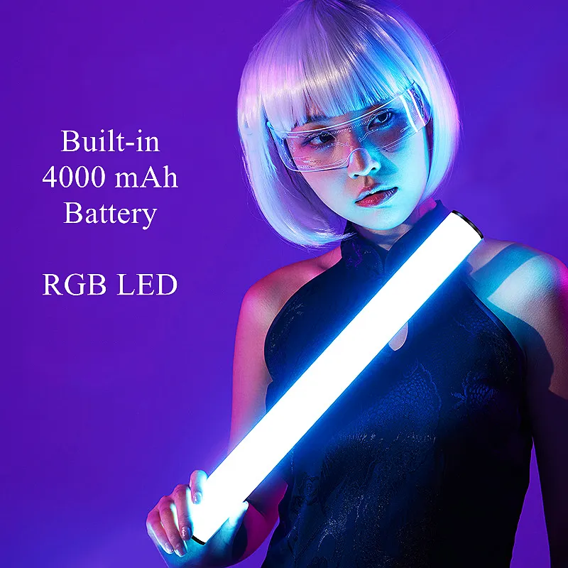 DHgate RGB LED Video Light Stick Wand with APP Control 3200K 9000K Dimmable CRI95 Full Color 30cm Magnetic Handheld Photography Light 4000mAh Battery Black Lights Lighting