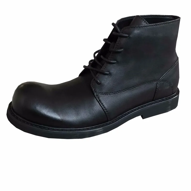 İngiliz tarzı adam tasarımcı boot orijinal deri erkek ayak bileği botları işaretli ayak erkek moda botları