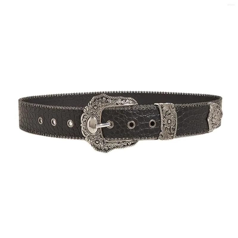 Ceintures élégantes ceinture de taille à un seul trou de rangs ajusté ajusté décontracté polyvalent en cuir pu cuir boucle boucle pour les vestes de jeans de fête