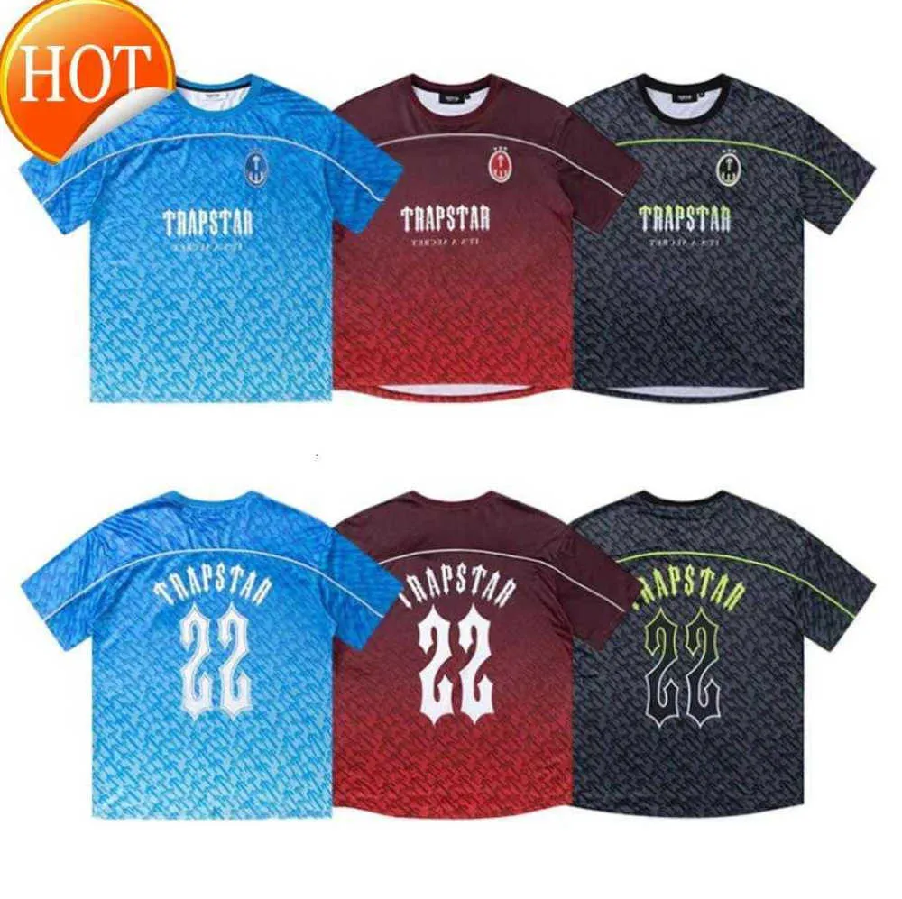 Camisetas do trapstar camisetas de futebol masculino tee feminino de verão casual solto secagem rápida t sunga tampos de manga curta