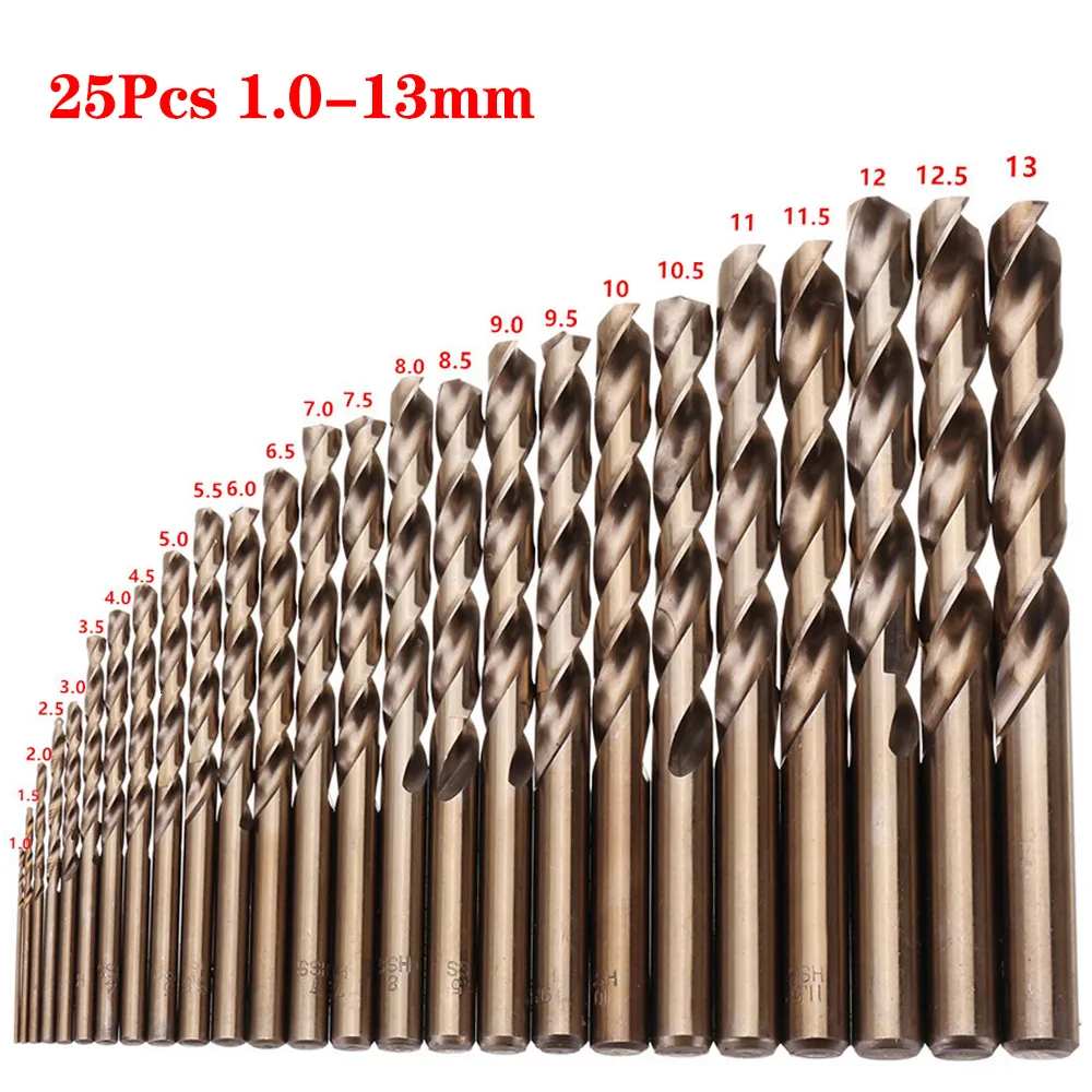 Borrbitar Hög quatity HSS-Co M35 Cobalt Straight Shank Twist Drill Bits Power Tool Tillbehör för metall rostfritt stålborrning 230517