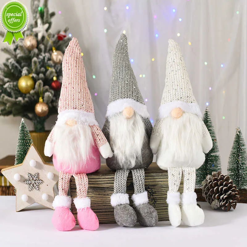 Ornamenti natalizi ,Bambola di gnomo senza volto di Natale a maglia in peluche | Ornamenti svedesi fatti a mano per albero di Natale, finestra, camera da letto, decorazione della casa Zorq