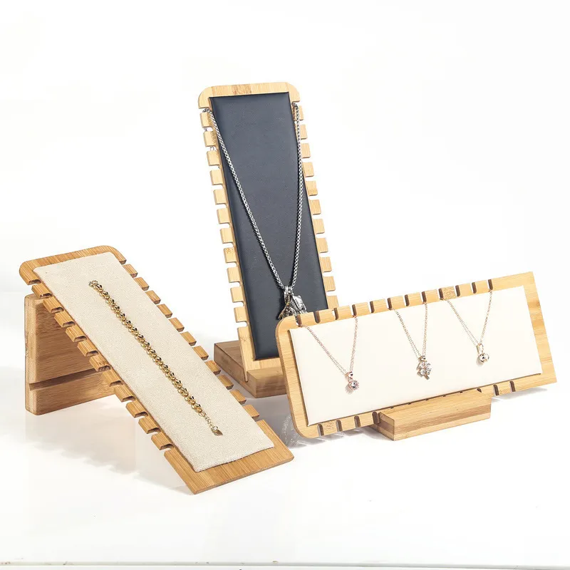 Sieraden standaard est bamboe display ketting oorrel multiple easel showcase houder voor s 230517