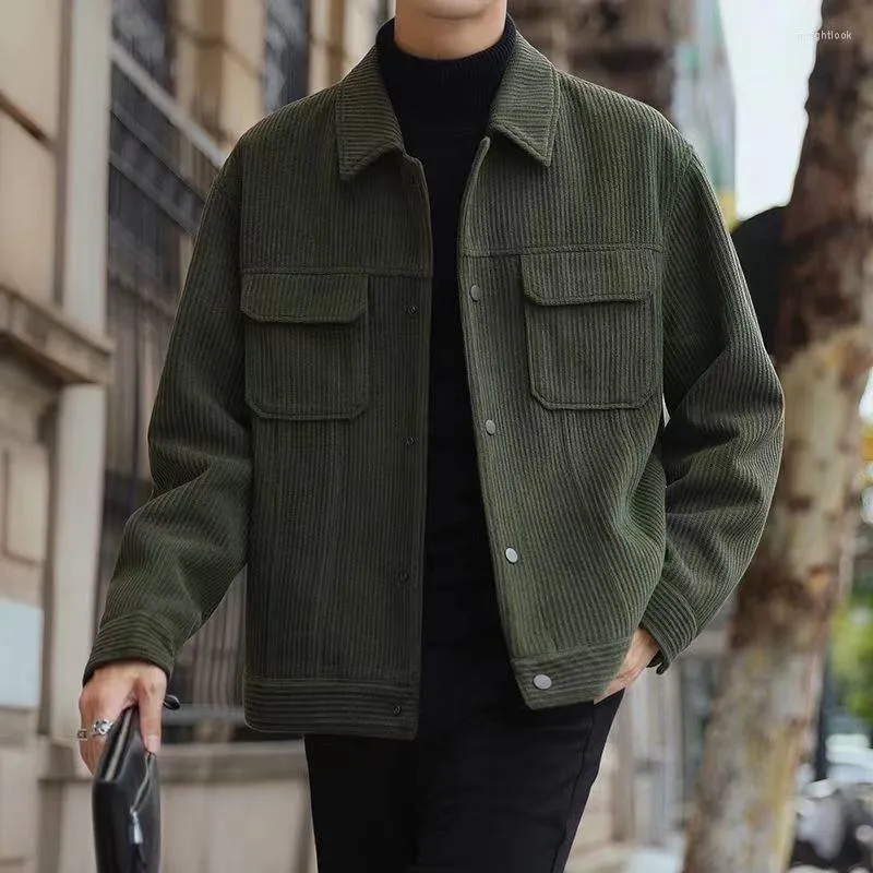 Men's green corduroy jacket discount