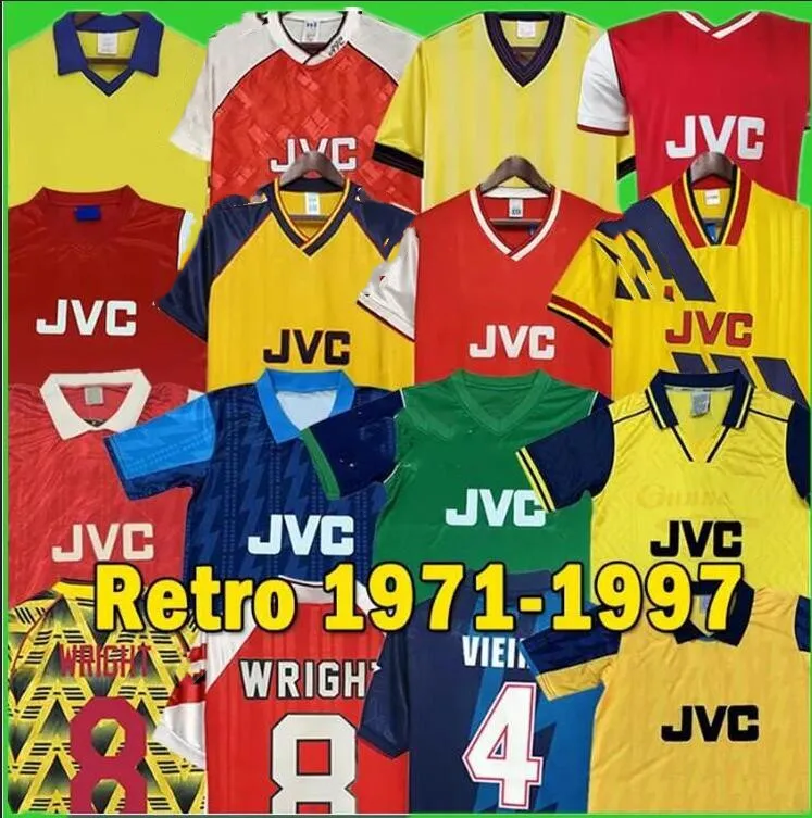 Arsen Retro Highbury Soccer Jerseys Gunners Pires Henry Reyes 71-79 Jersey 1982 83 86 87 89 90 92 94 Adams Perie 96 97 Galla Football Shirt Menユニフォーム