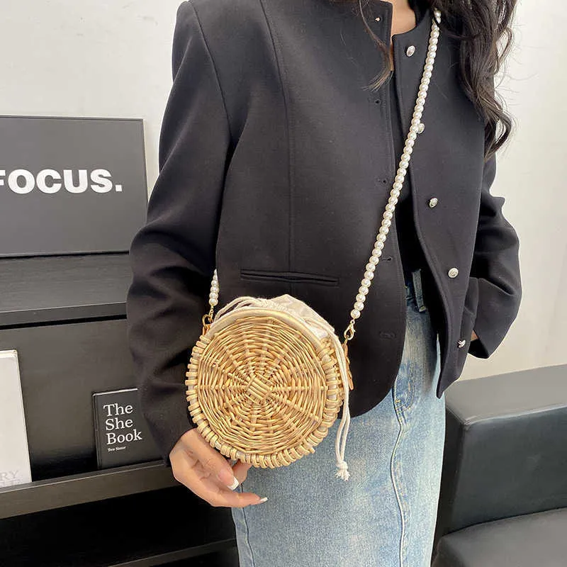Straw round crossbody bag sales