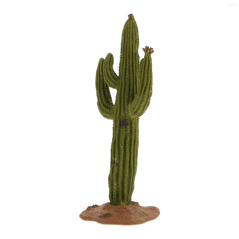 Flores decorativas Pote artificial Tabela de jantar Decoração de cactos faux Mini falsos suculentos saguaro cactus micro paisagem estátua