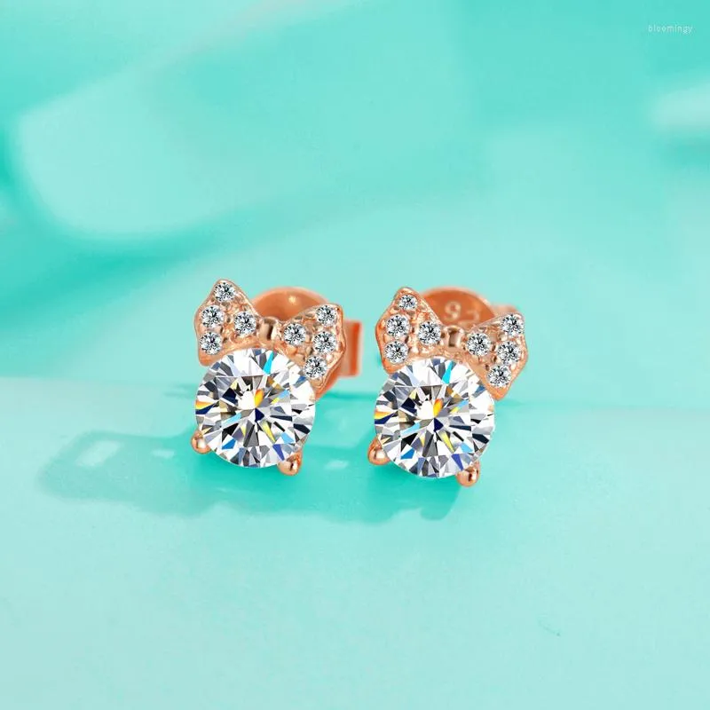 Brincos de garanhão cosya 925 prata esterlina law moissanite simples briol de diamante de quatro garras para feminina partida de casamento jóias finas