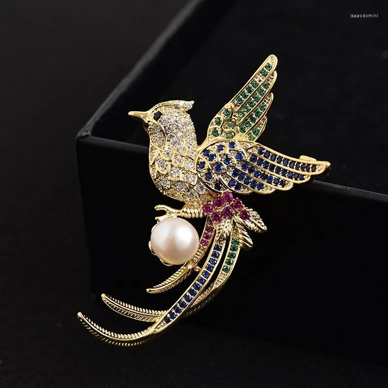 Broches 2023 automne et hiver amour oiseau poitrine aiguille féminité luxe perle d'eau douce Corsage mode haute qualité robe broche