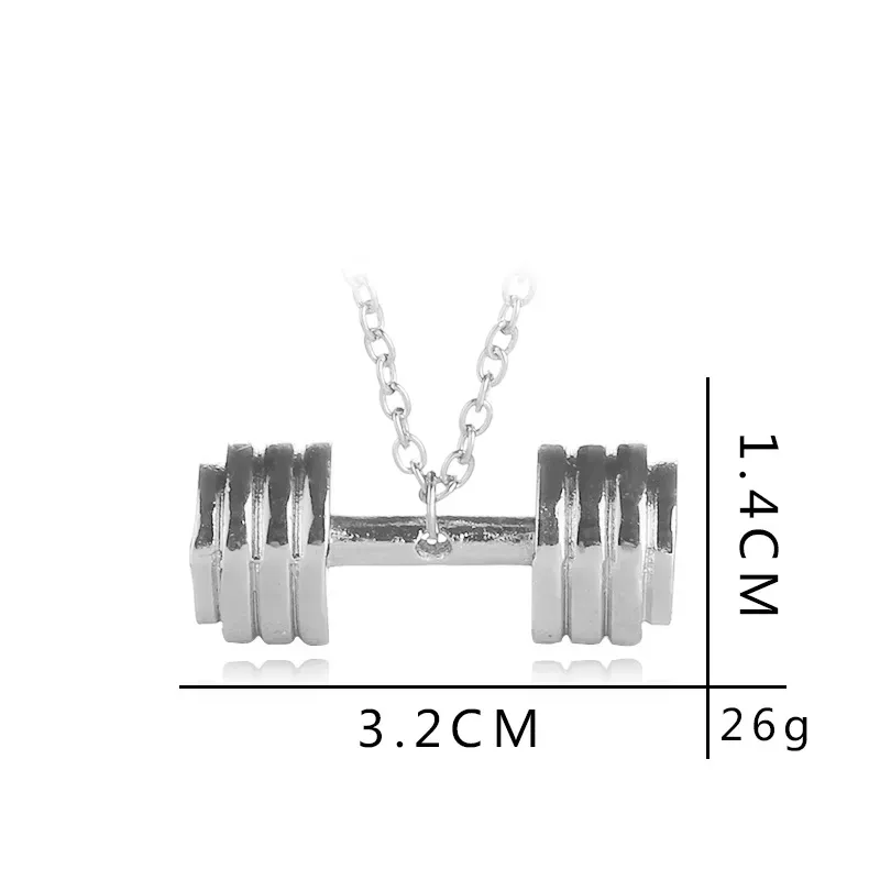 Intérêt de la mode Barbell Collier Femme Style Sud-Américain Or Argent Plaqué Pendentif Hommes Colliers Accessoires Bijoux pour Ami Cadeau 3 Couleurs