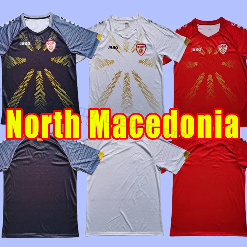2023 North Macedonia RISTOVSKI ALIOSKI Mens Soccer Jerseys BARDHI TRAJKOVSKI RISTEVSKI VELKOVSKI Home Away 3rd Football Shirts Short Sleeve Adult Uniforms