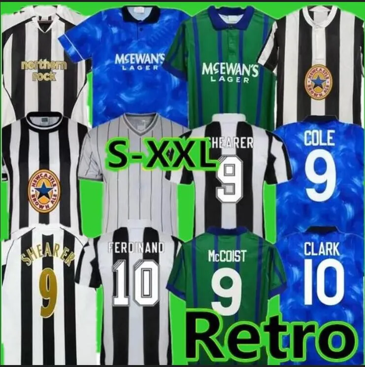 95 96 97 98 99 2000 Newcastle New Castle NUFC SHEARER Retro-FUSSBALL-Trikots HAMANN SHEARER PINAS 1988 95 1997 05 06 UNITED OWEN klassische FUSSBALL-Trikots Ginola