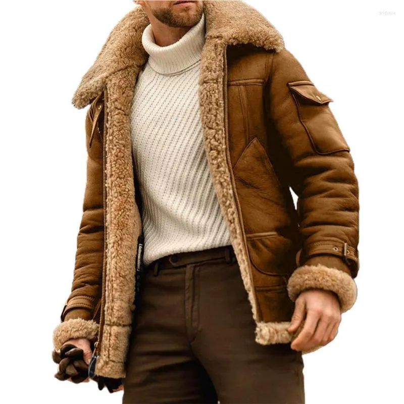 Casual lapel collar plain thicken keep coat top