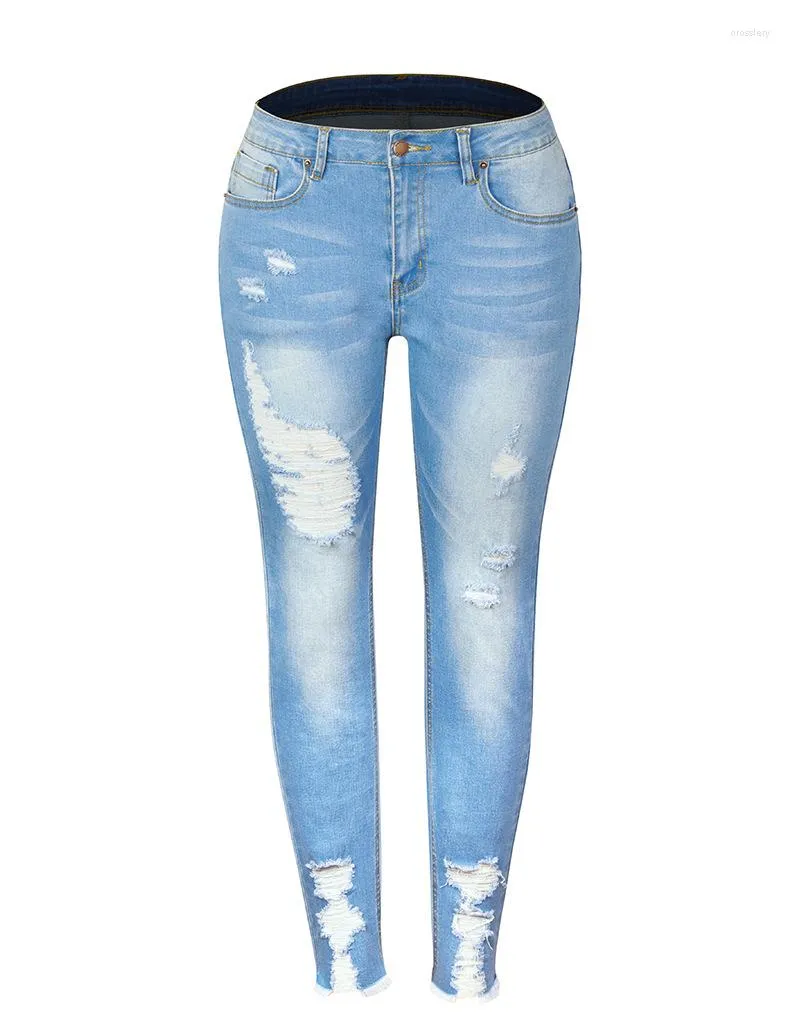 Stretch Ripped High Waist Womens Denim Jeans Pants For Women With