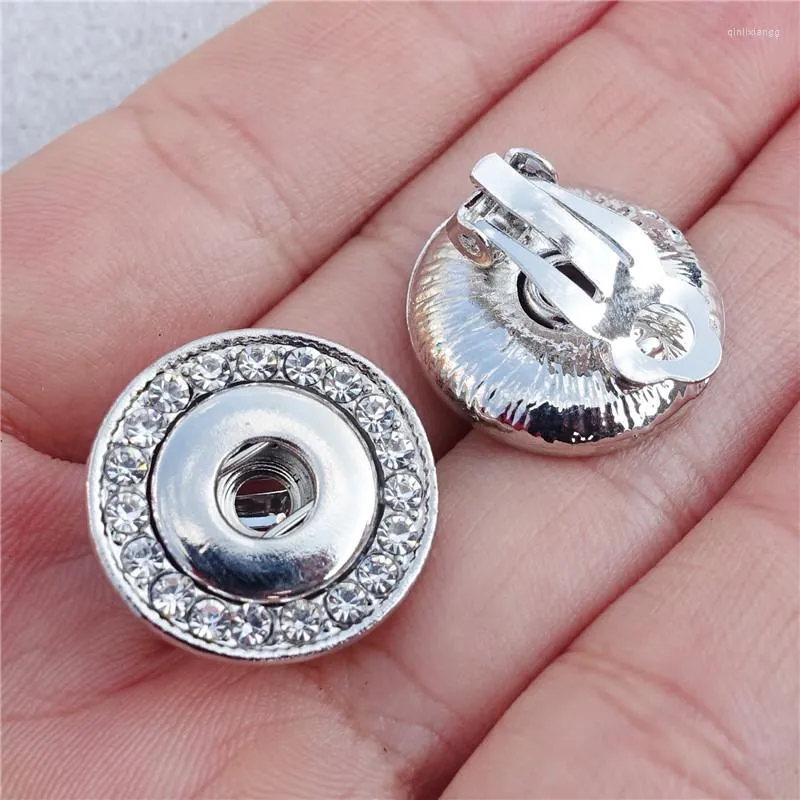 Backs Earrings 12 Pairs lot Rhinestone Clip 12mm Snap Button With Soft Cushions Pads For Girls Lady Women Gift Clamp Jewelry Wholesale