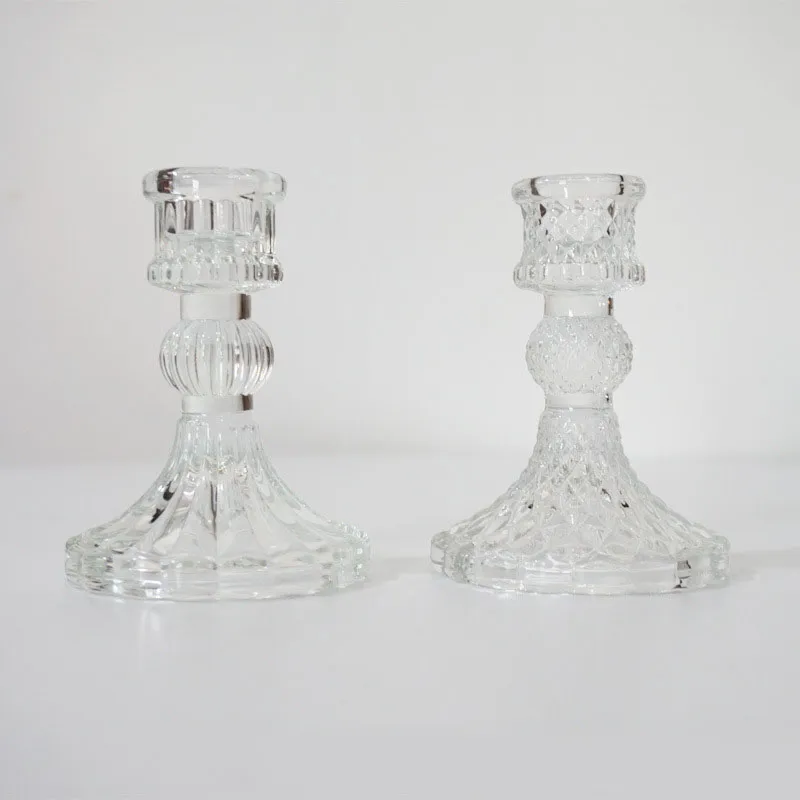 Clear Candle Holders Taper Candlestick Holder Set Tealight Candle Holders for Table Centerpiece Wedding Decor Dinner Party Festival Decoration ocean express