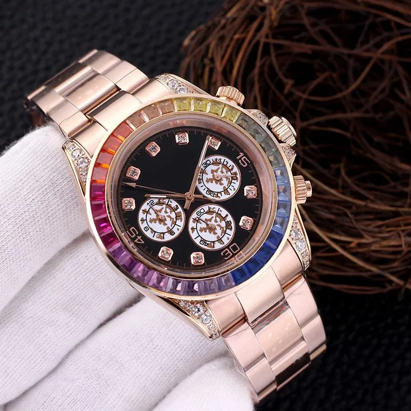 Luxury Movement Watch Montre de Luxe Mens Watches 40mm Automatic Rose Gold rostfritt stål 904L 2813 Mekaniska armbandsur Vattentäta