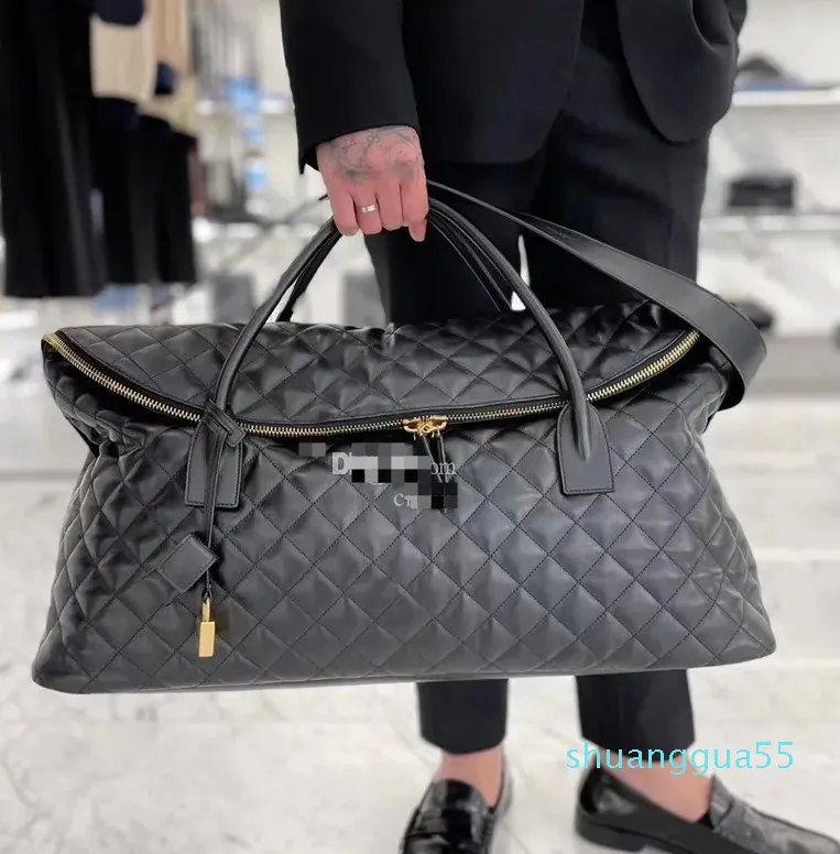 Bolsos de viaje de disenador Bolso flexible de cuero Bolsos grandes con cremallera Asas bolso de mano de disenador para mujer para hombre
