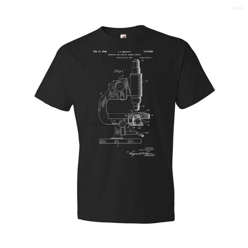 Men's T Shirts Microscope Shirt Microbiologist Gift Science Blueprint