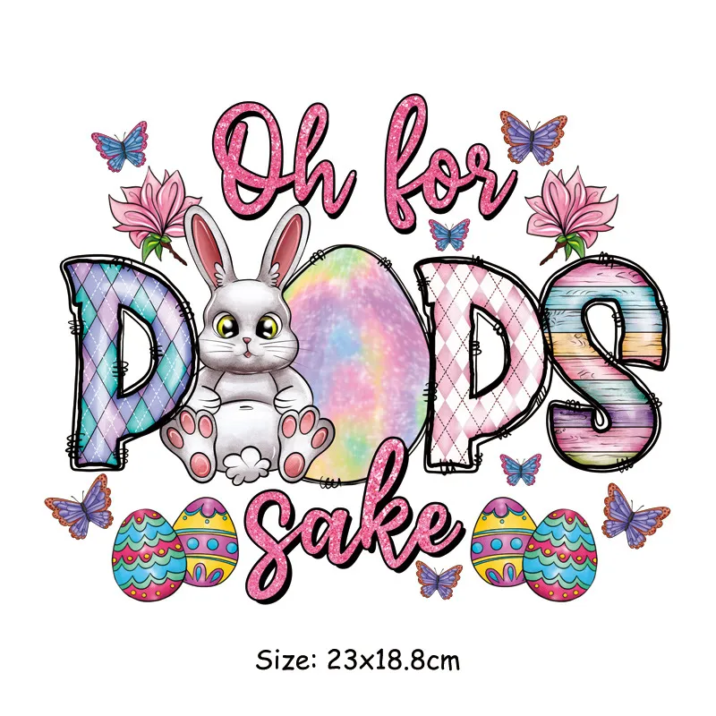 Easter Party Heat Transfer Logo Vinyl Washable Bunny Eggs Hunt Heat Transfer Stickers For T Shirt