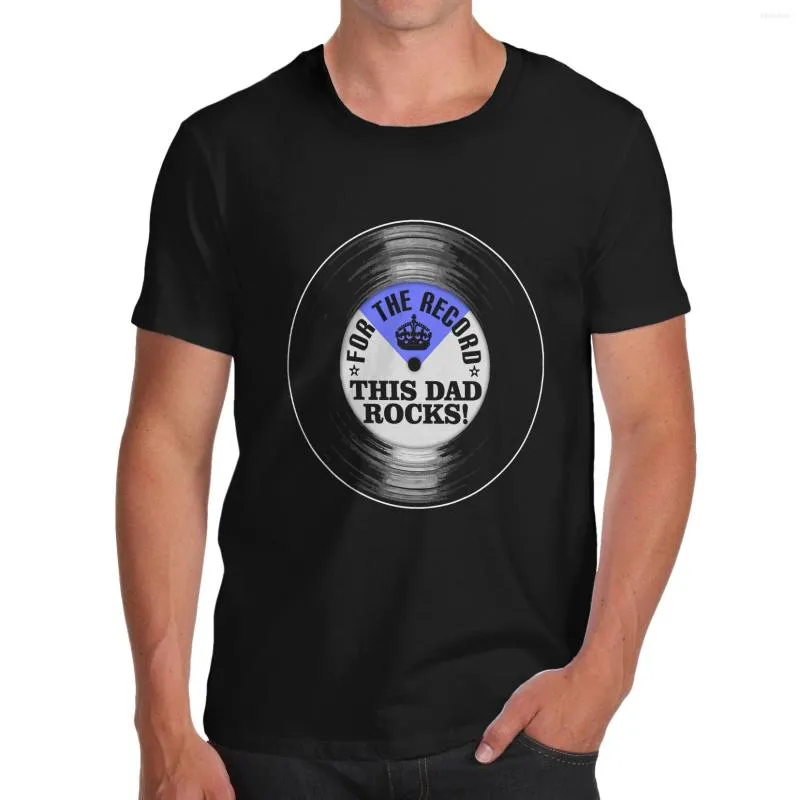 Men's T Shirts For The Records Dad Rocks Funny Fathers Day T-Shirt