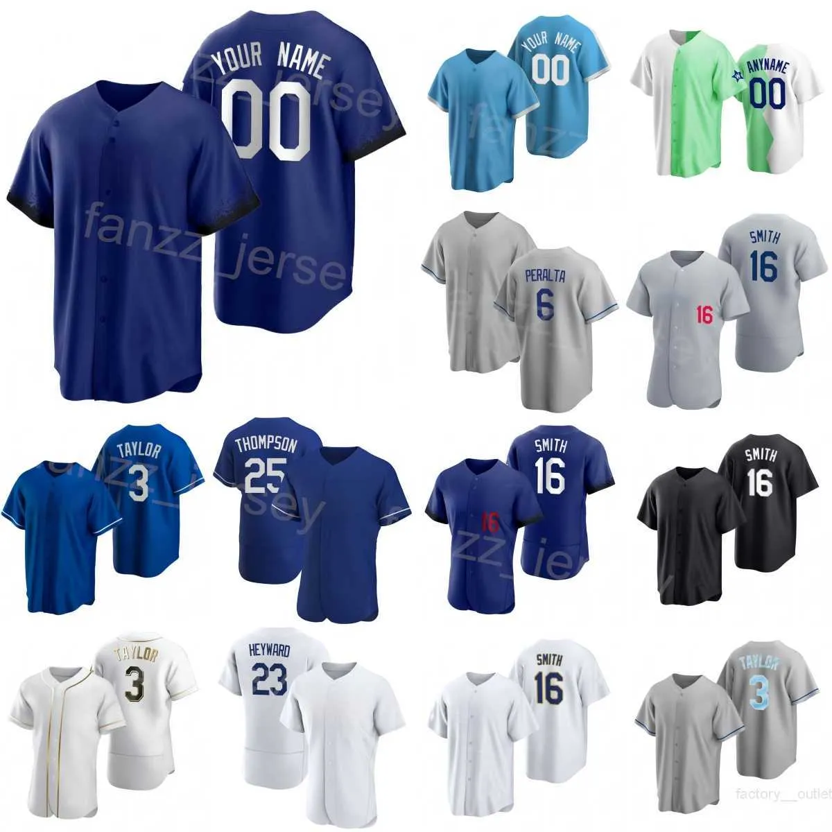 Baseball 23 Maillots Jason Heyward 25 Trayce Thompson 11 Miguel Rojas 6 David Peralta 3 Chris Taylor 16 Will Smith 81 Victor Gonzalez 27 Trevor Bauer Personnalisé Hommes Femmes D-Q