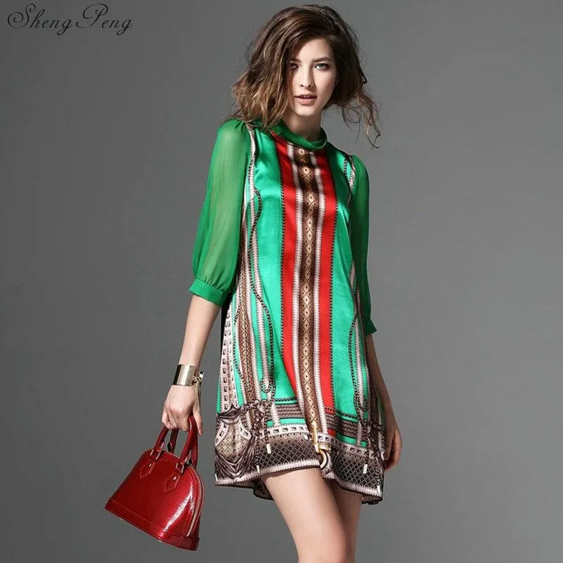 Jurken Hippie Boheemse stijl Boho Hippie Dress Mexicaanse geborduurde jurk Boho Chic Jurken Q531