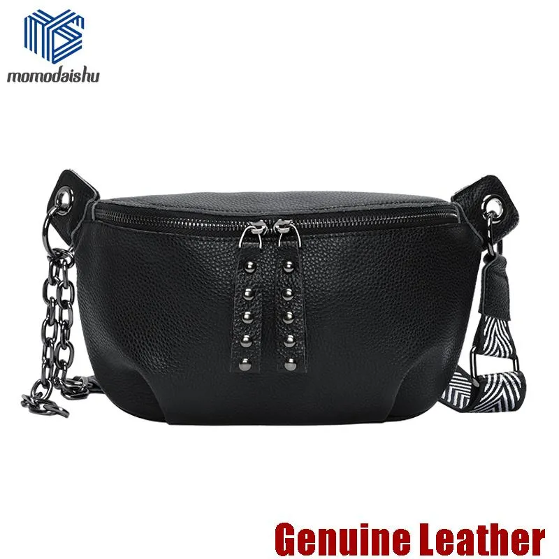 Waist Bags 2023 Genuine Leather Messenger Shoulder Packs Casual Women Chest Money Pouch Half Moon Bag Fashion Small