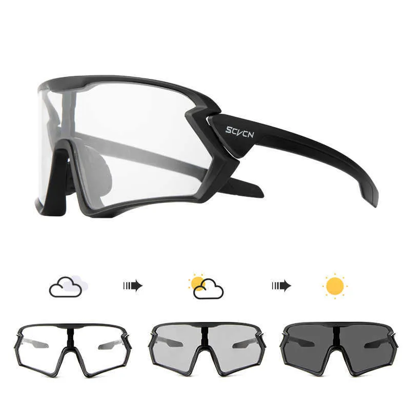 Utomhus Eyewear New Style PhotoChromic Sport Cycling Glasögon Bicycle Eyewear Mountain Bike Cycling Goggles UV400 MTB Polariserade vägsolglasögon P230518