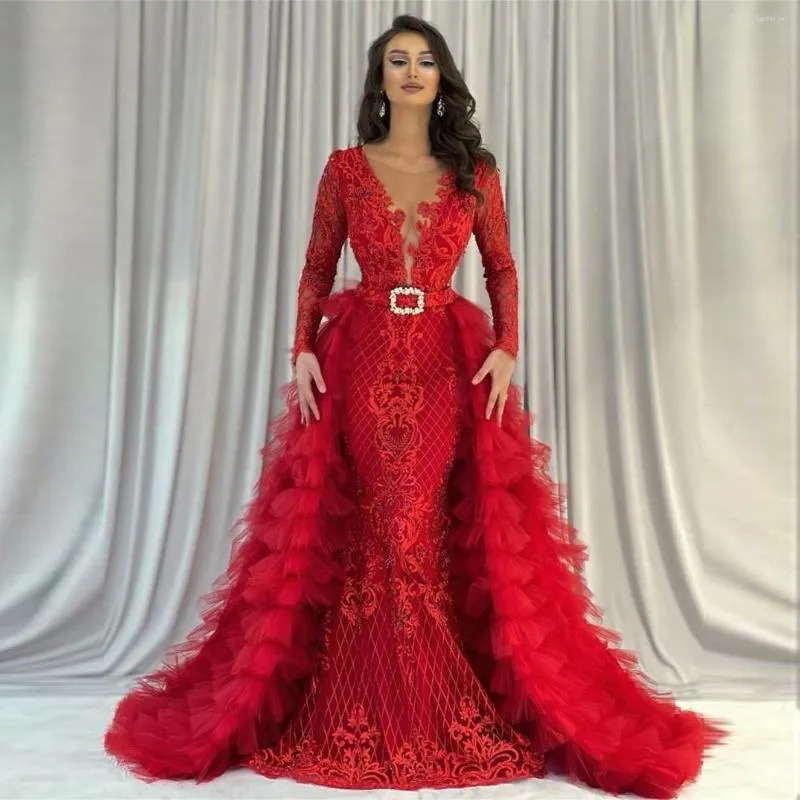 Red maxi tulle skirt outlet