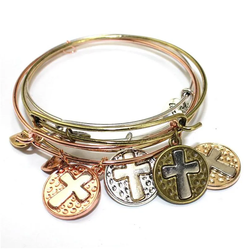 Armreif Verkauf Seestern Kreuz Draht Armband Für Frauen Mode Niedlichen Schmuck Geschenk Mutter Mädchen Schwester DIY Großhandel Rose Drop D Dhgarden Dhaqb