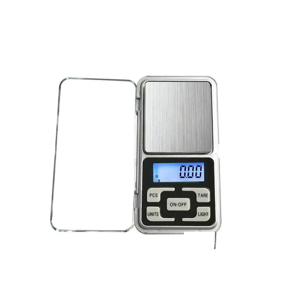Vägningsvågar Mini Electronic Digital Scale smycken Väg NCE Pocket Gram LCD Display med Retail Box 500g/0,1 g 200 g/0,01 g drop de dhwha