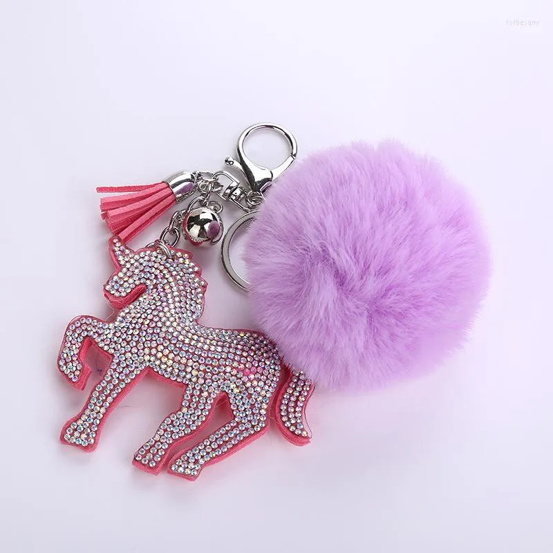 Keychains POM Keychain Bulk Soft Faux Fur Ball Car Keyring Pompom Key Chains Holder Women Bag hangerse sieraden geschenken