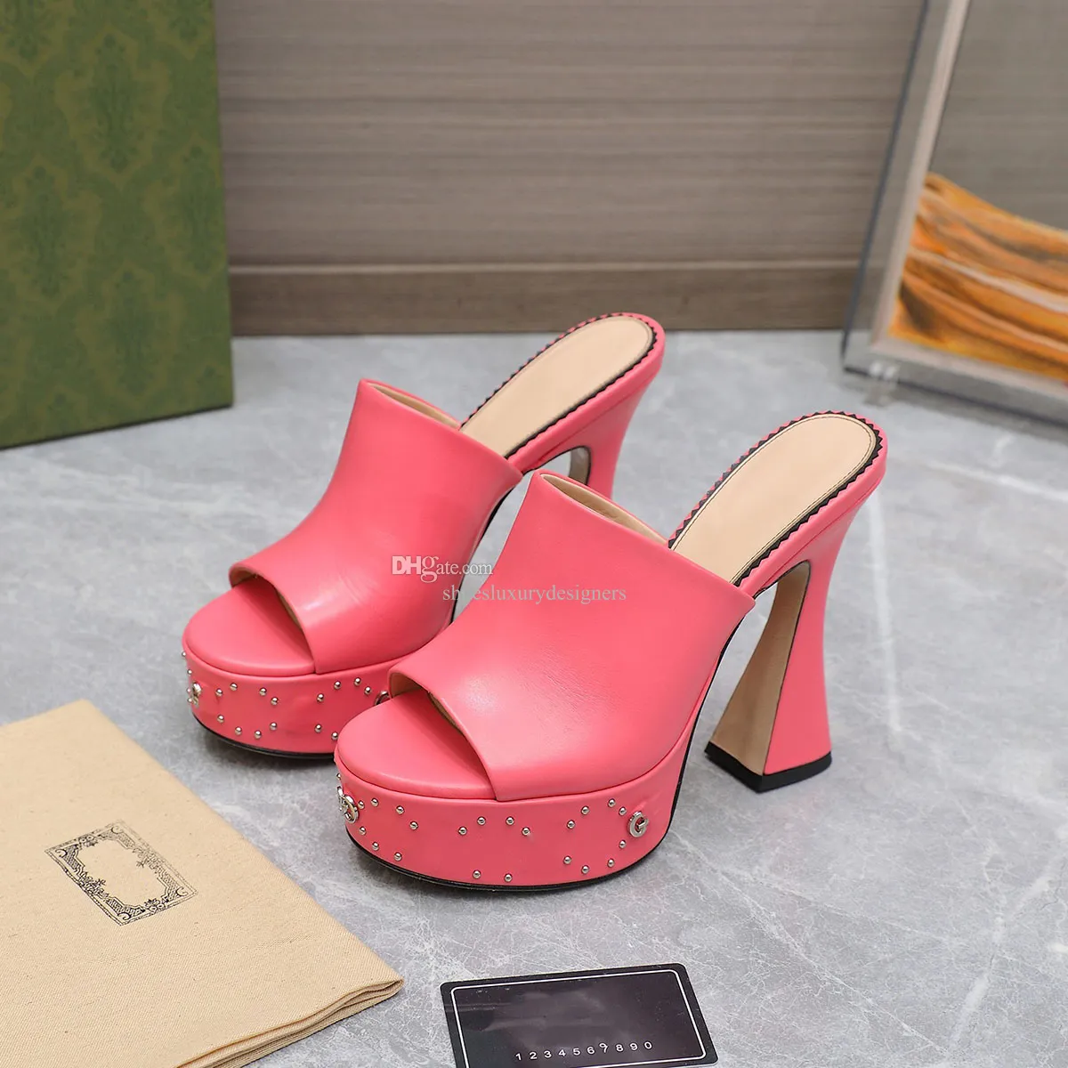 Platform Mule Heels: Premium Leather Slides, Chunky Block Heels, Luxury  Evening Party Shoes Shop Now!