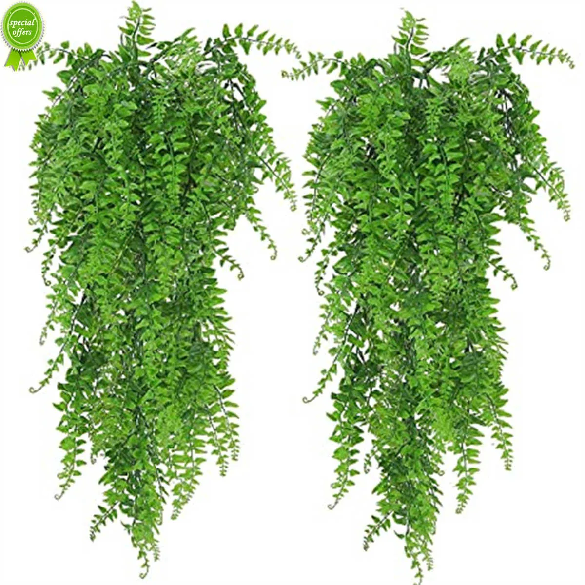 New Artificial Hanging Plant Fake Plant Boston Fern Decoration Plastic Green Wall Indoor Outdoor Hanging Basket Wedding Wreath