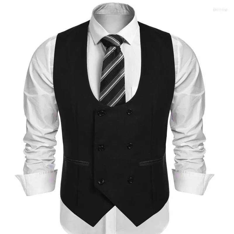 Coletes masculinos coletes de peito duplo preto para casamento de um pedaço de traje de caça chegada ao tamanho da moda masculina casaca de moda masculina