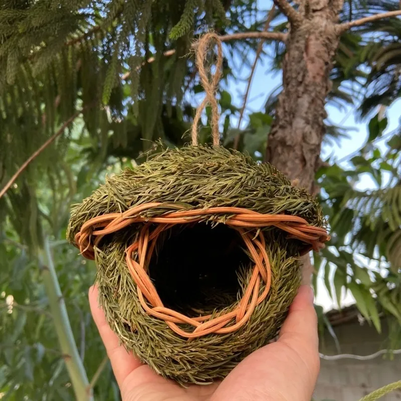 1PC,Natural Grass Bird Hut,Hand Woven Hummingbird Nest,Bird House