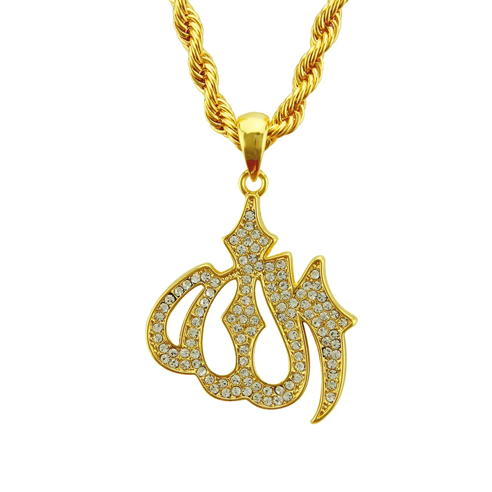 Ожерелье для мужской цепной цепной кубинская звенья Золотые цепочки заморожены ювелирные украшения Diamond Arimbered Lights Hip Hop Fried Tooug
