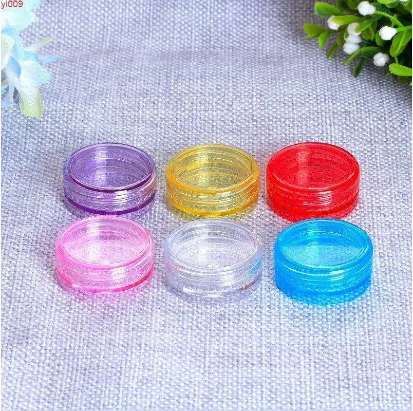 100 pcs 2g Multicolore Vide En Plastique Cosmétique Maquillage Pot Pots Transparent Échantillon Bouteilles Fard À Paupières Crème Baume À Lèvres Boîte De Rangement En Gros