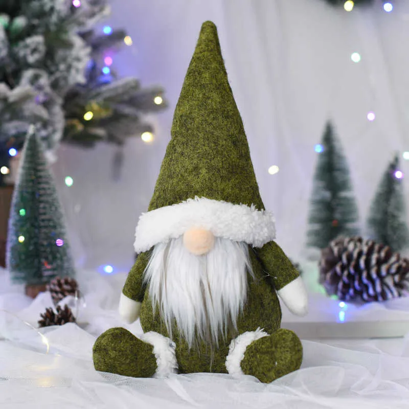 Gnomo Di Natale Con Luce LED, 30 Cm, Barba Lunga, Pupazzo Scandinavo Tomte Per Decorazioni Natalizie