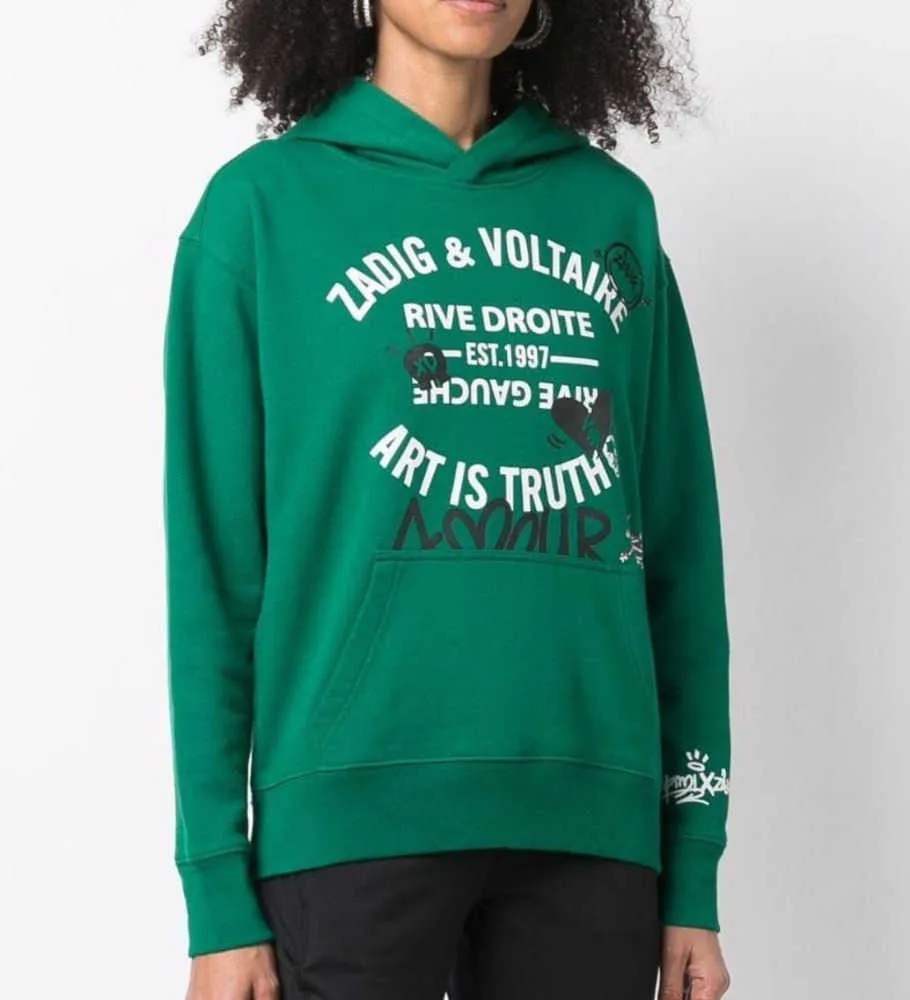 Zadig Voltaire 23ss Designer Sweatshirt Classic Print French Terry