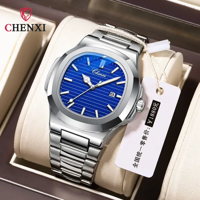 Stainless Steel Wrist Watch Case For Men, Fashion Calendar