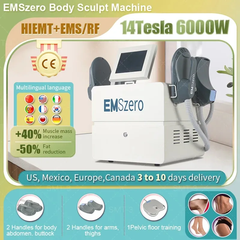 2024 Nuovo Dls Emslim Neo 14 Tesla 6000W Nova EMS HI-EMT Modellamento del corpo Macchina muscolare Peso Elettromagnetico EMSzero