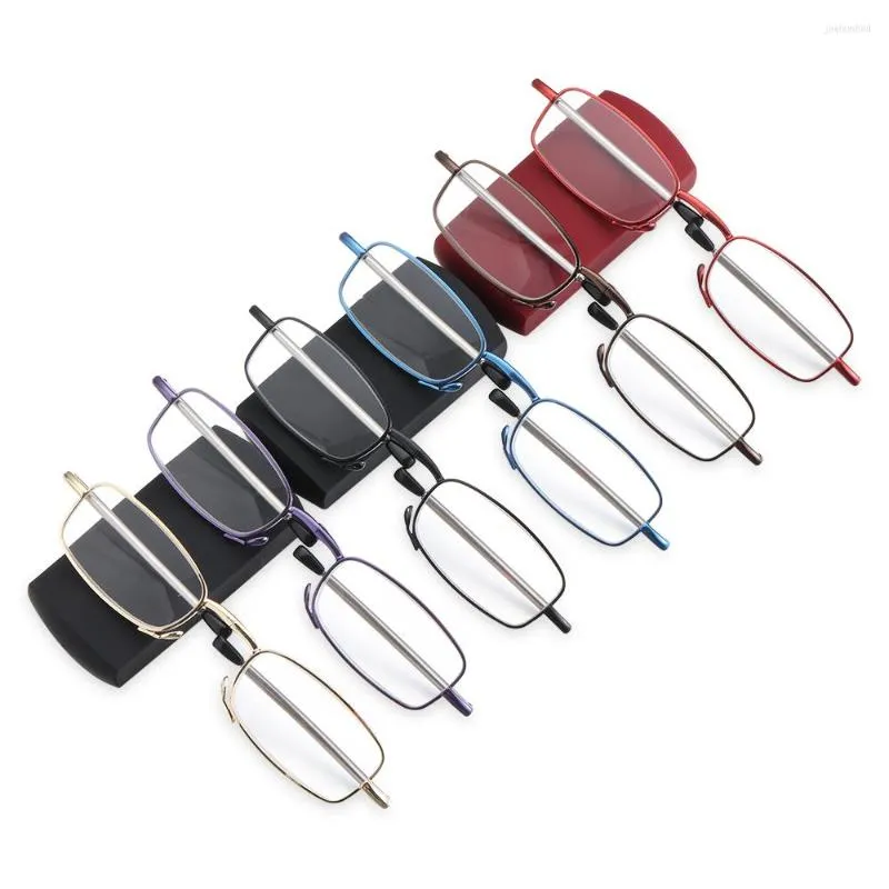 Lunettes de soleil Strength 1.0-4.0 Lunettes de lecture pliantes Comprend un boîtier en alliage Cadre Rotation Jambes Presbytie Lunettes