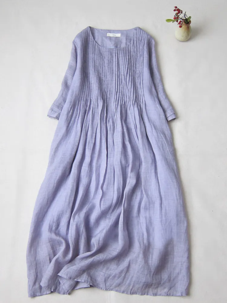 chinese dress ladies La Ramie Linen Slip Dress White