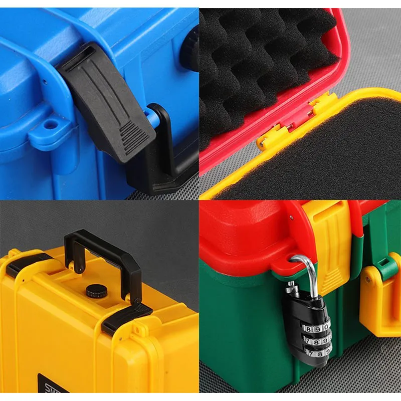 Caja de herramientas de seguridad para instrumentos, almacenamiento de  plástico ABS, resistente al agua, Maleta exterior