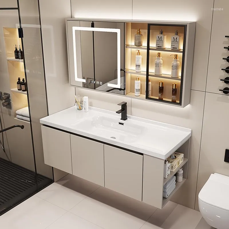Смесители раковины для ванной комнаты легкие роскошные интегрированные керамические шкаф