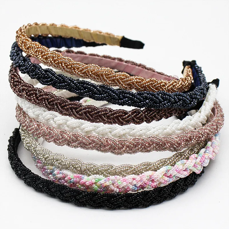 Spring Criss Cross Beaded Headband